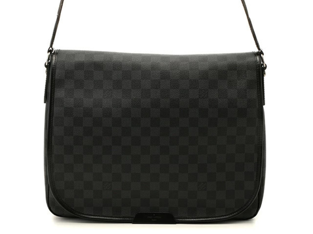 LOUIS VUITTON Daniel Shoulder Bag Damier Graphite Black